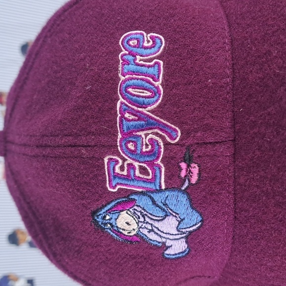 Vintage Disney's Eeyore embroidered character leather pulltab violet purple hat - Picture 5 of 8